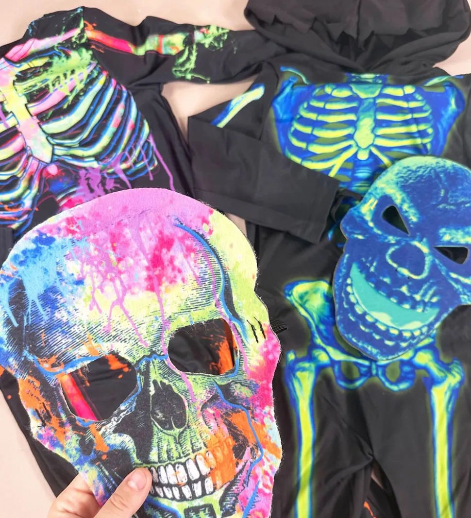 Rubies Udklædning - Neon Green Skeleton