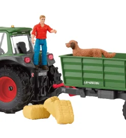 Schleich Farm World - Traktor Med Påhængsvogn - 42608