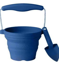 Scrunch Foldbar Spand m. Skovl - 11x9 cm - Midnight Blue