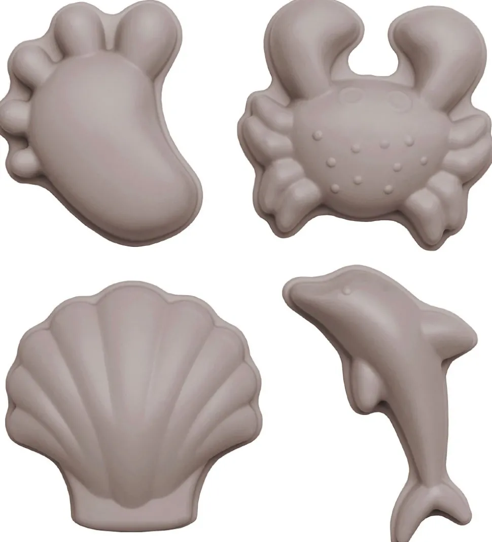 Scrunch Sandforme - 4 stk - Silikone - 6,5-10,5 cm - Grå