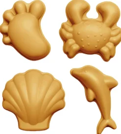 Scrunch Sandforme - 4 stk. - Silikone - 6,5-10,5 cm - Mustard