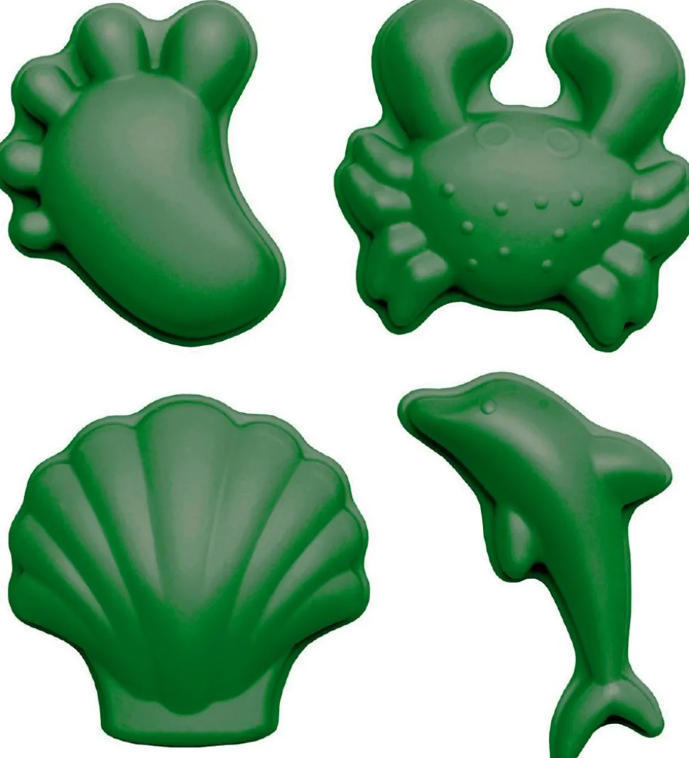 Scrunch Sandforme - 4 stk. - Silikone - 6,5-10,5 cm - Dark Moss