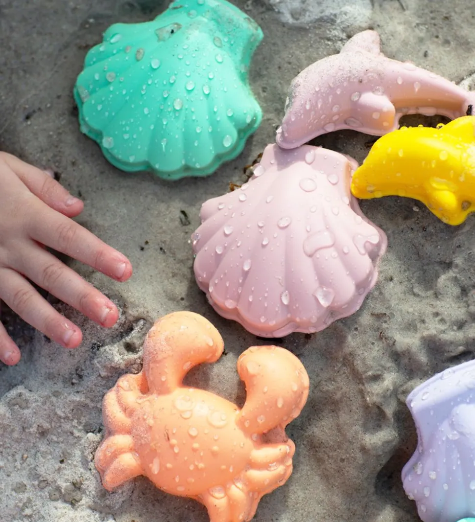 Scrunch Sandforme - 4 stk. - Silikone - 6,5-10,5 cm - Light Dust