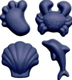 Scrunch Sandforme - 4 stk - Silikone - 6,5-10,5 cm - Blå