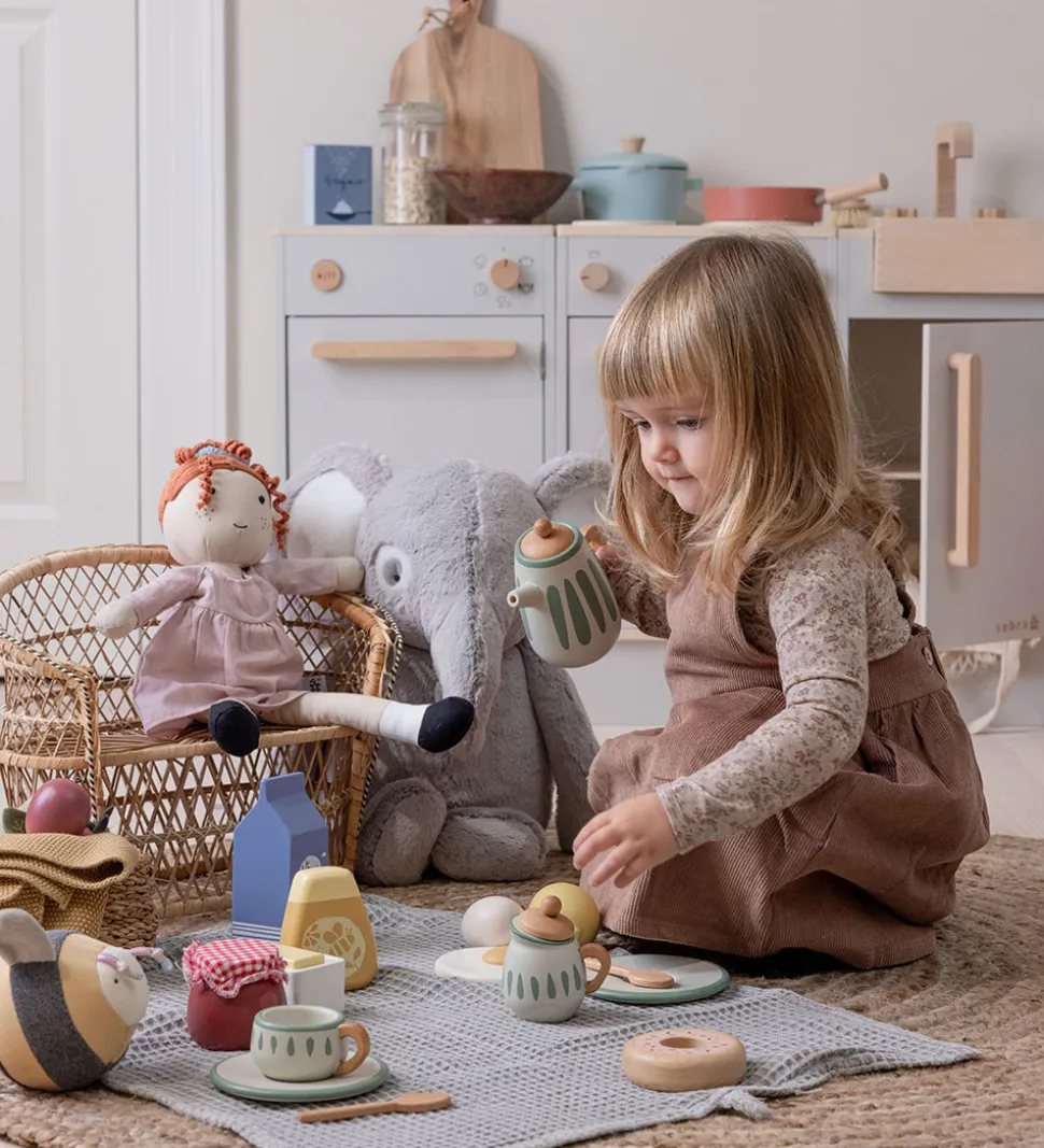 Sebra Lege Te-sæt - Træ - Classic White/Sage