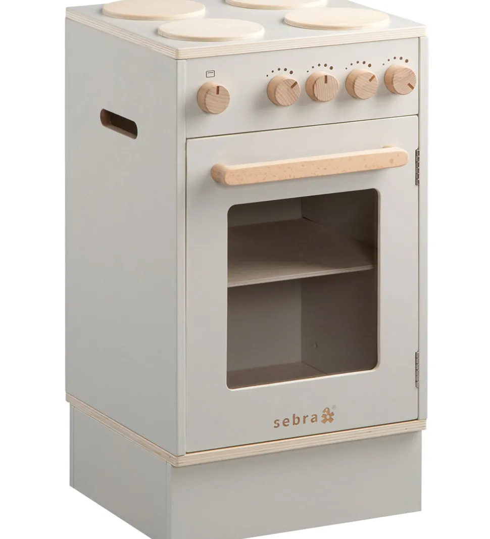 Sebra Legekøkken - Ovn & Komfur - Træ - Seabreeze Beige