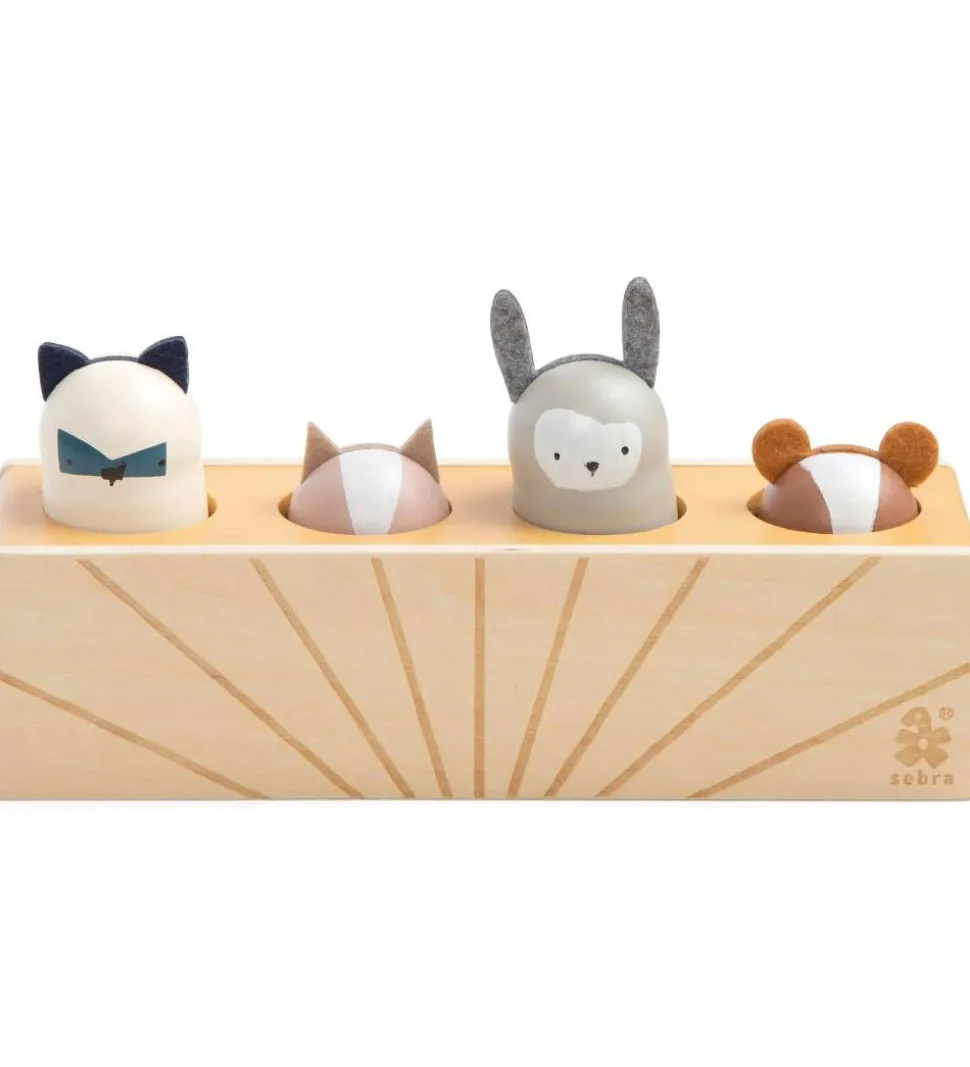 Sebra Pop up Legetøj - Træ
