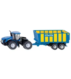 Siku Traktor m. Silagevogn - New Holland T9.560 - Blå