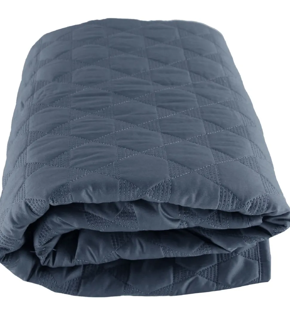 Smallstuff Legetæppe - 100x100 - Quiltet Stålblå m. Stjerner