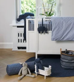 Smallstuff Legetæppe - 100x100 - Quiltet Stålblå m. Stjerner