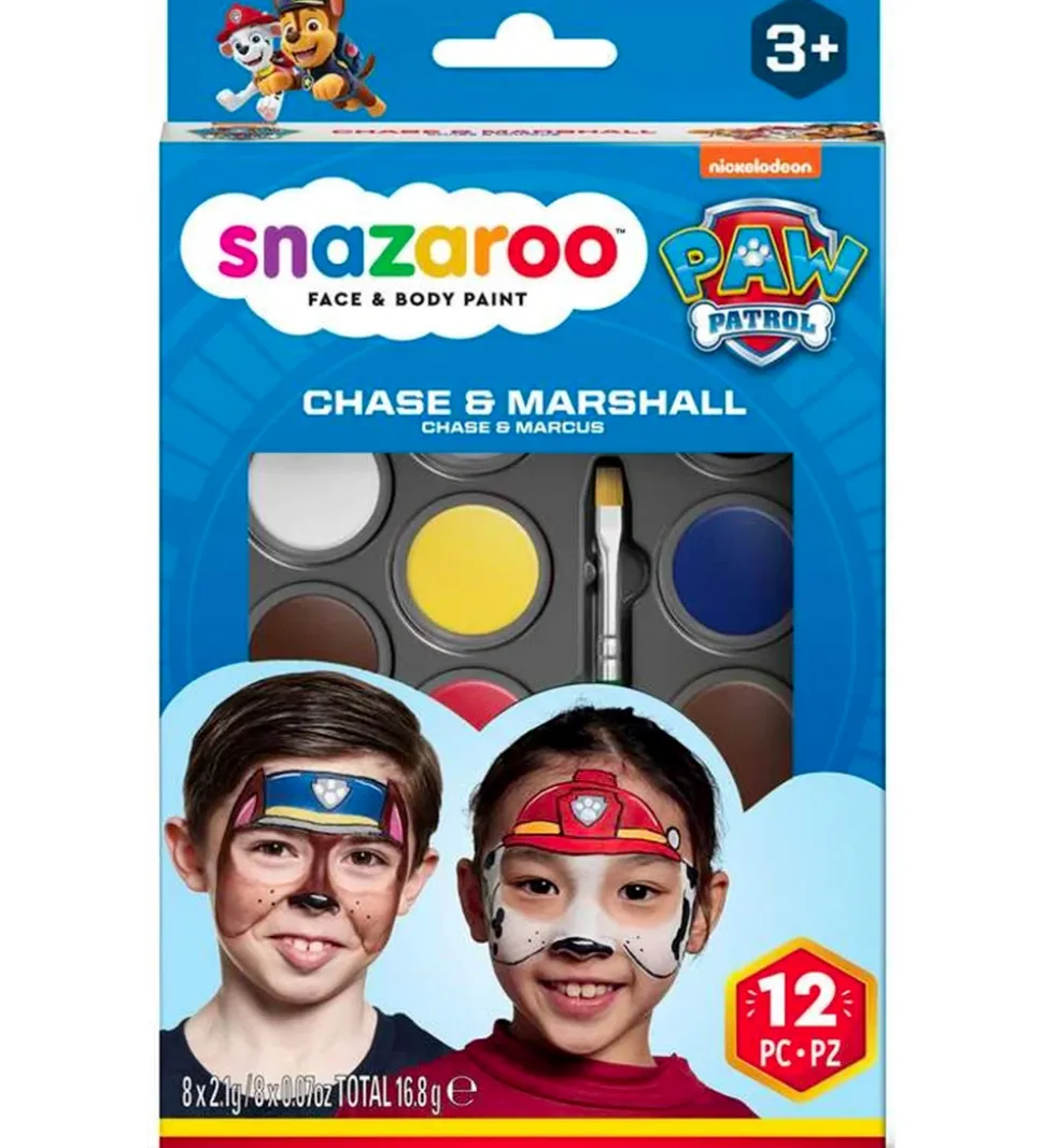 Snazaroo Ansigtsmaling - 8 Farver - Paw Patrol Chase & Marshall