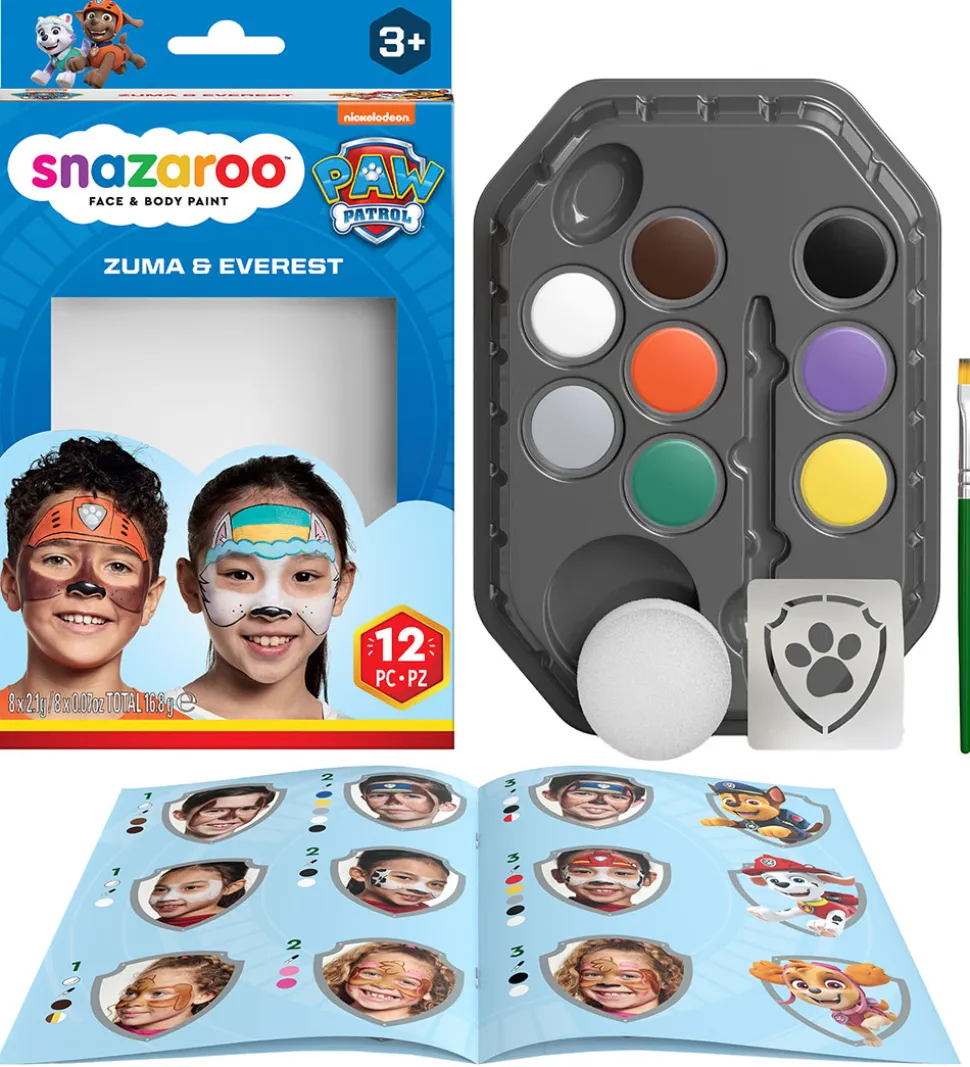 Snazaroo Ansigtsmaling - 12 Dele - Paw Patrol Zuma & Everest