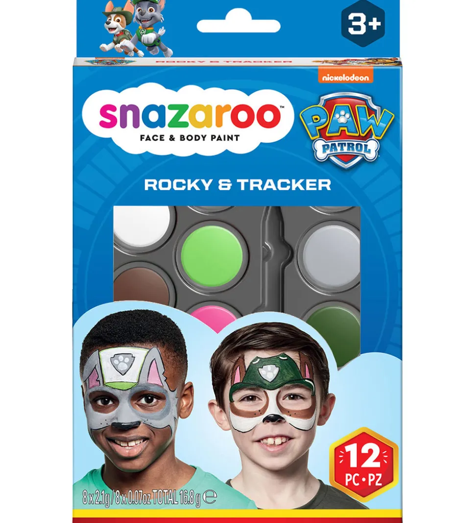 Snazaroo Ansigtsmaling - 12 Dele - Paw Patrol Rocky & Tracker