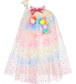 Souza Udklædning - Kappe m. Tryllestav/Horn - Unicorn - Multifar