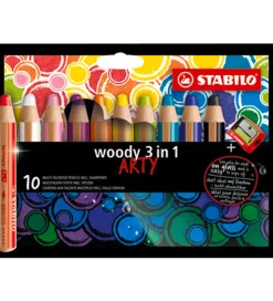 Stabilo Farveblyanter - Woody 3-i-1 Arty - 12 stk. - Multifarvet