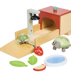 Tender Leaf Trælegetøj - Kæledyrssæt til Dukkehus - Skildpadde