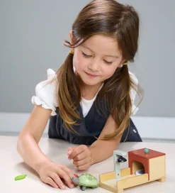 Tender Leaf Trælegetøj - Kæledyrssæt til Dukkehus - Skildpadde