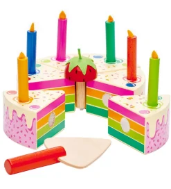 Tender Leaf Trælegetøj - Lagkage Med Lys - Regnbue