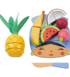 Tender Leaf Trælegetøj - Skærebræt med Tropisk Frugt - 16 Dele