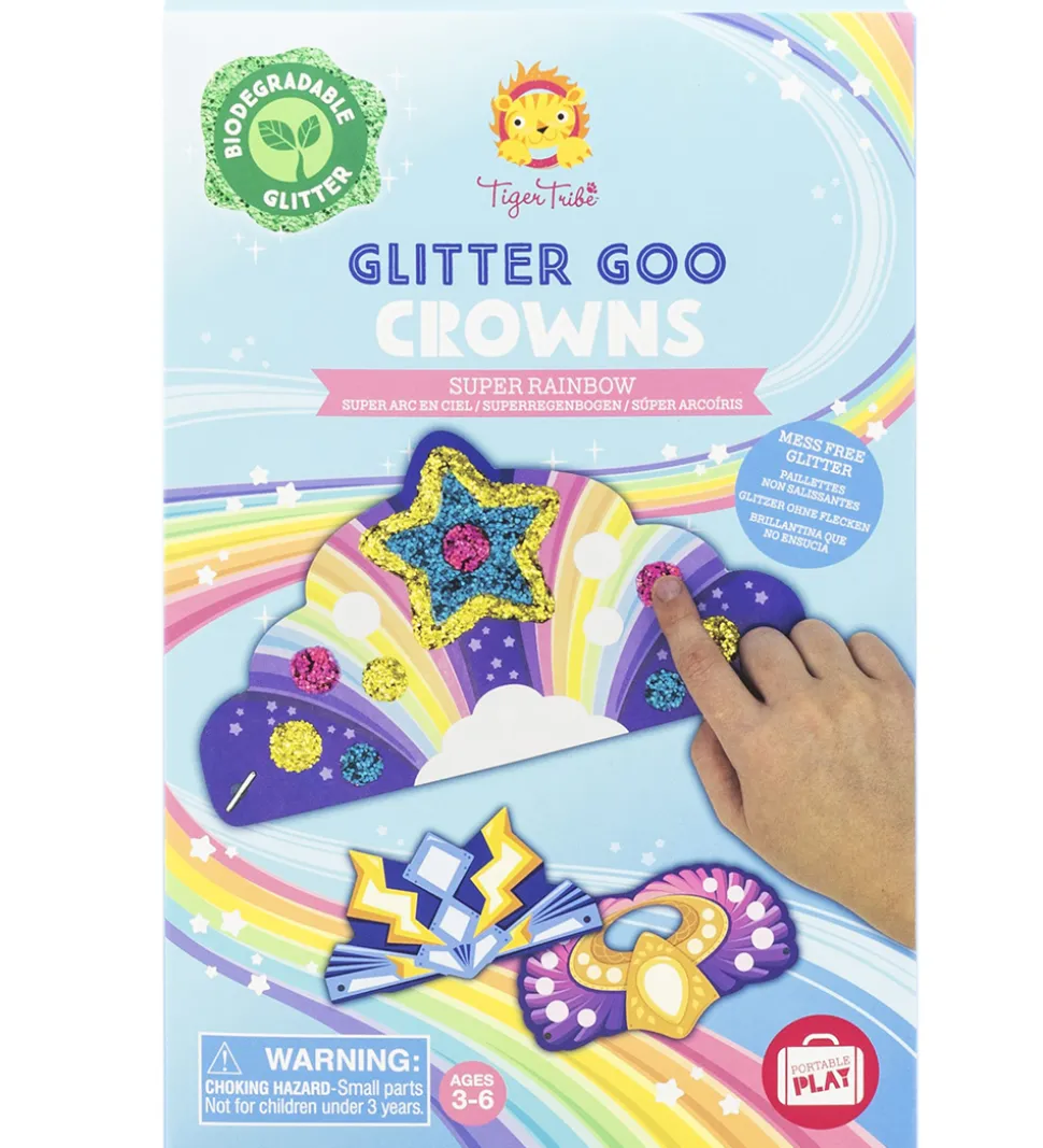 Tiger Tribe Kreasæt - Glitter Goo Crowns - Super Rainbow