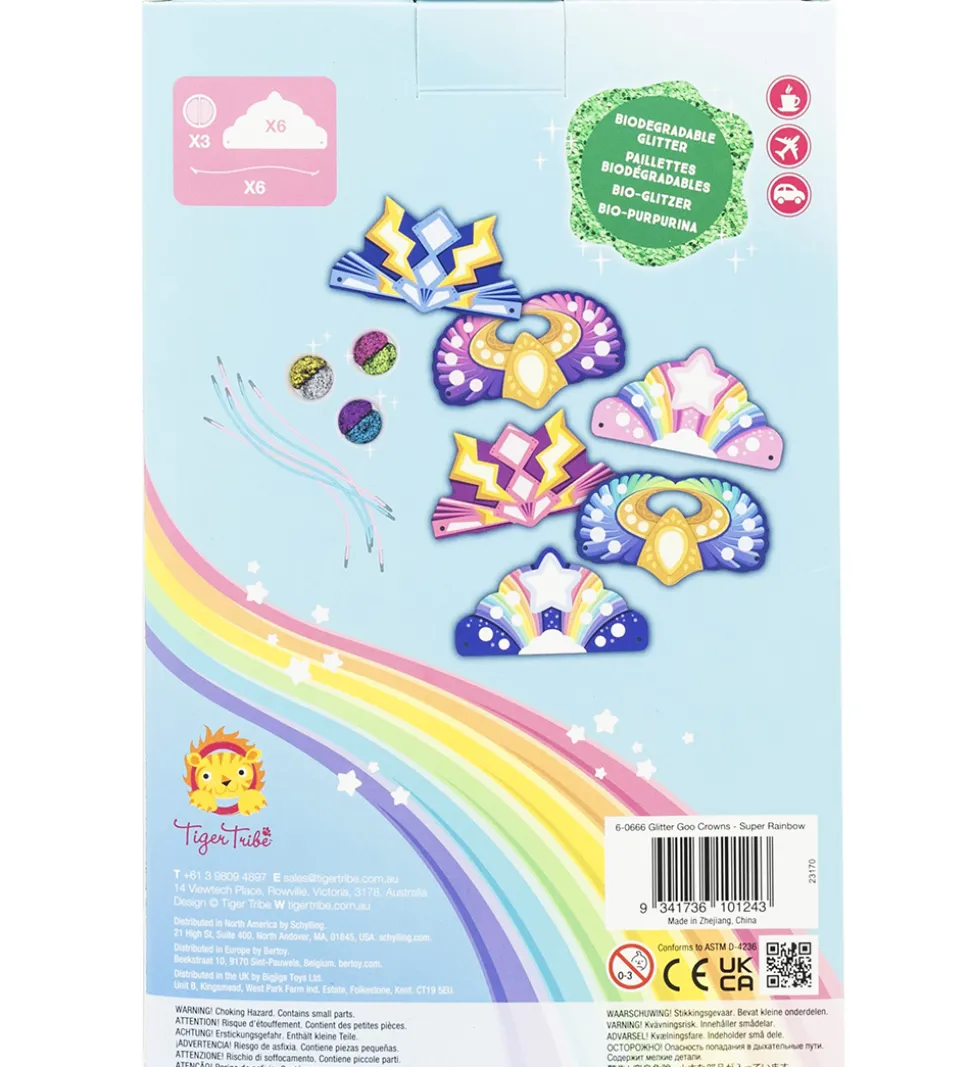 Tiger Tribe Kreasæt - Glitter Goo Crowns - Super Rainbow