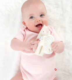 Tikiri Bidelegetøj - Naturgummi - Candyfloss Enhjørning - Hvid