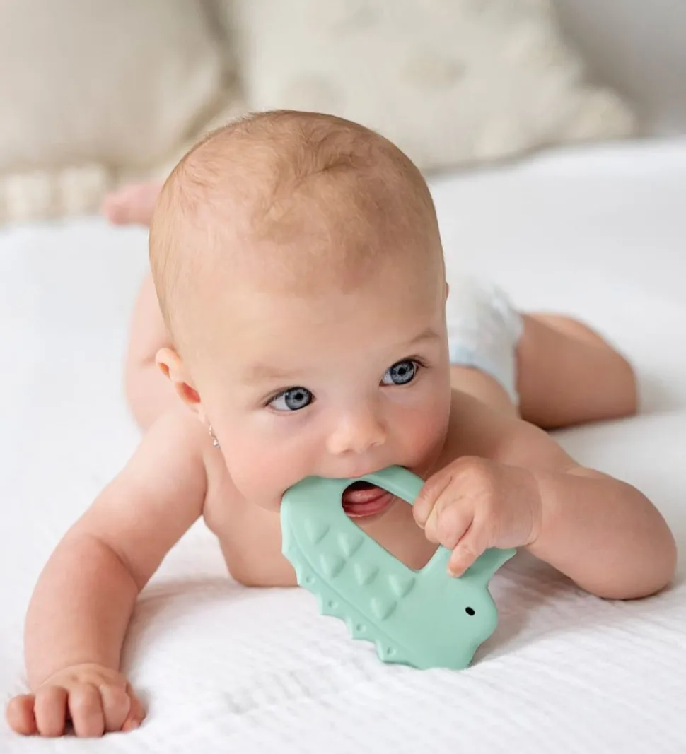 Tikiri Bidering - Naturgummi - Krokodille - Grøn