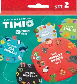 TIMIO Disksæt 2 - Børnesange, Havdyr, Tal, Former og Frugt