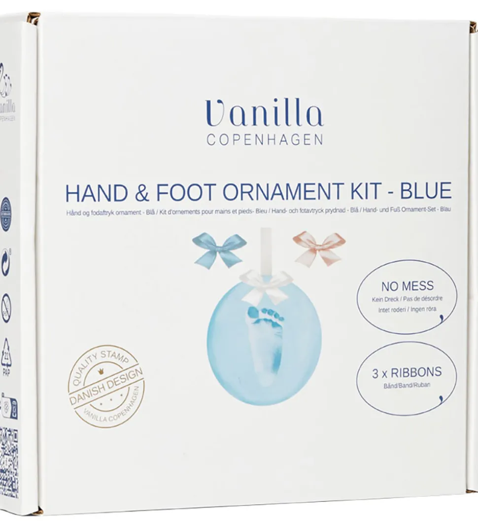 Vanilla Copenhagen Hånd- og Fodaftryk Sæt m. Bånd - Blå