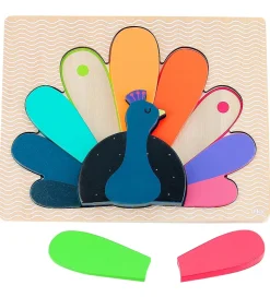 Vilac Puslespil - Træ - 8 Brikker - Påfugl