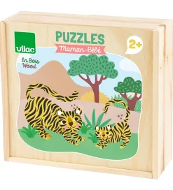 Vilac Puslespil - Træ - 12x2 Brikker - Mor Og Baby