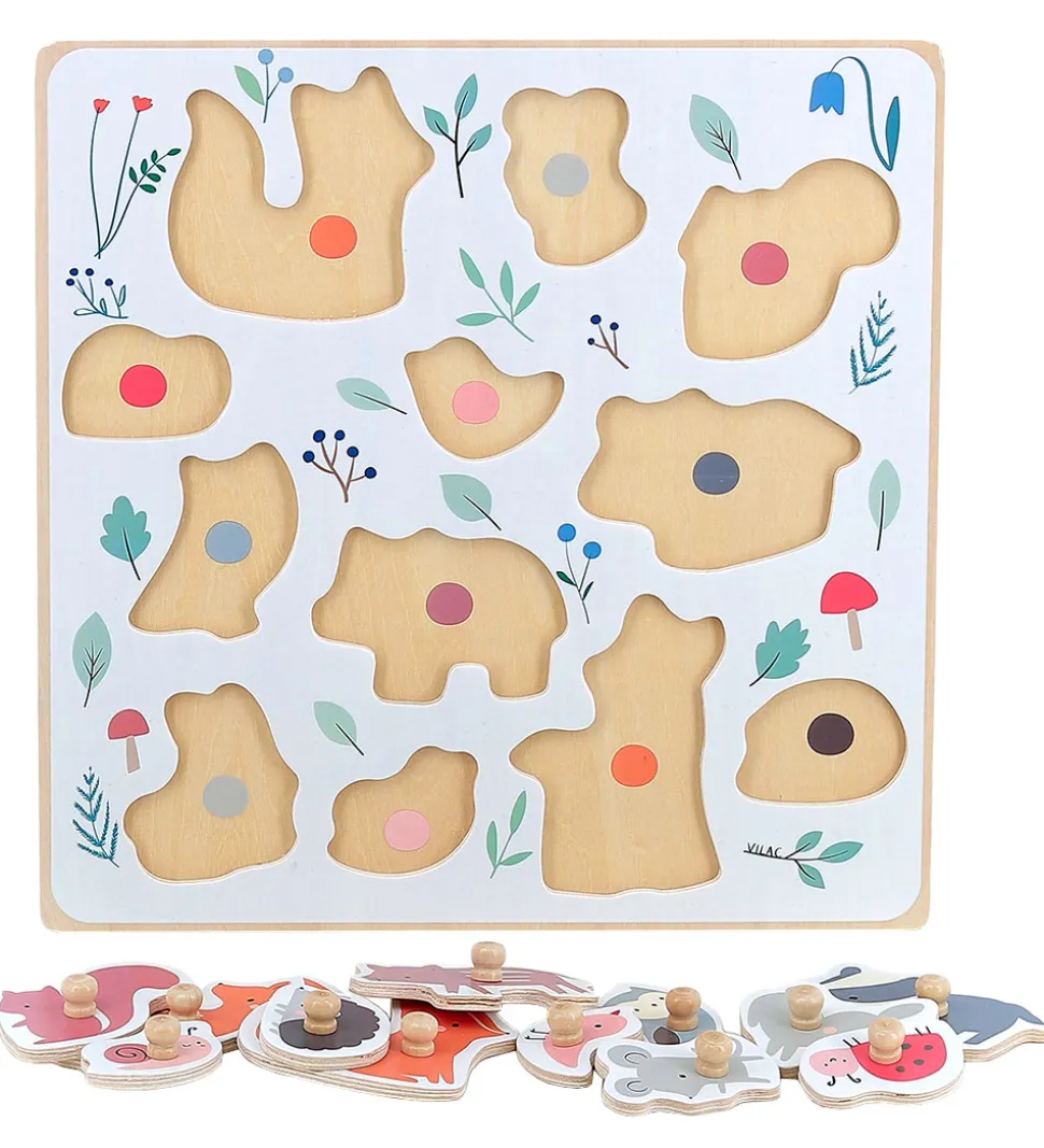 Vilac Træpuslespil - 12 Brikker - Skovens Dyr