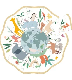 Vilac Træpuslespil - 24 Brikker - Verden